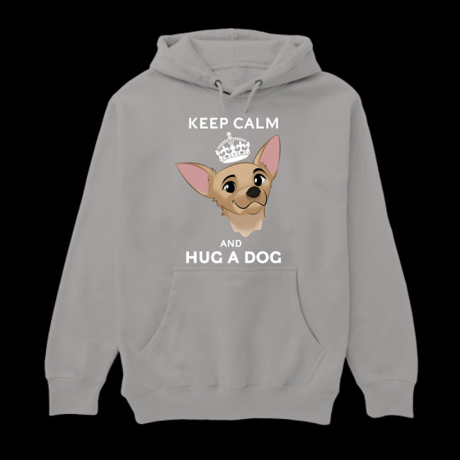 Keep Calm & Hug a Dog" Unisex Cozy Hoodie Sweatshirt