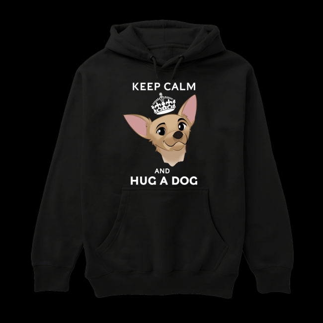 Keep Calm & Hug a Dog" Unisex Cozy Hoodie Sweatshirt