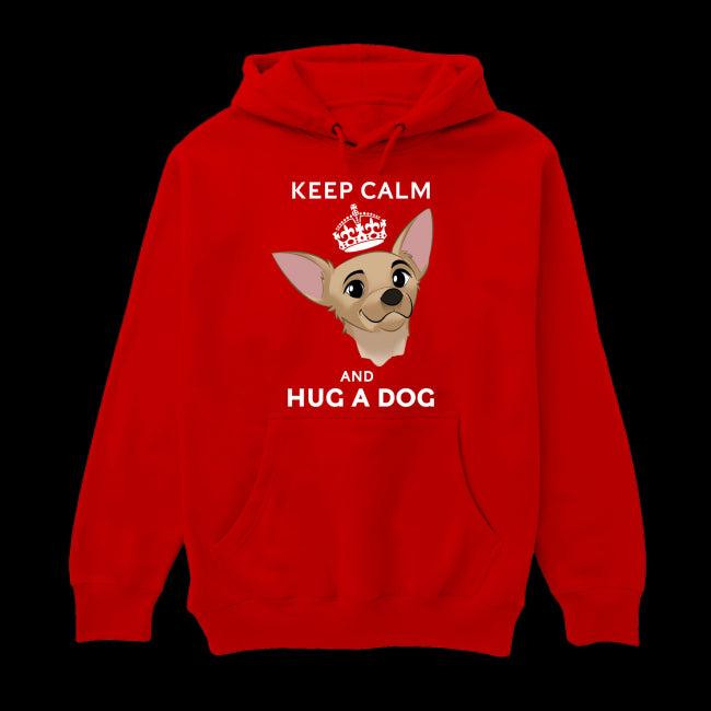 Keep Calm & Hug a Dog" Unisex Cozy Hoodie Sweatshirt