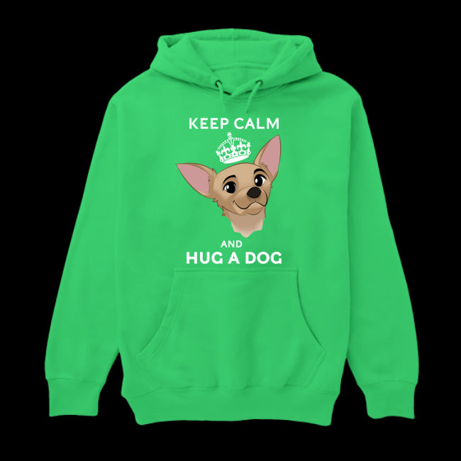 Keep Calm & Hug a Dog" Unisex Cozy Hoodie Sweatshirt