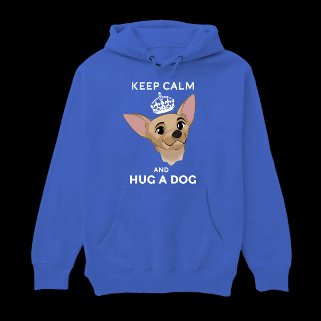 Keep Calm & Hug a Dog" Unisex Cozy Hoodie Sweatshirt