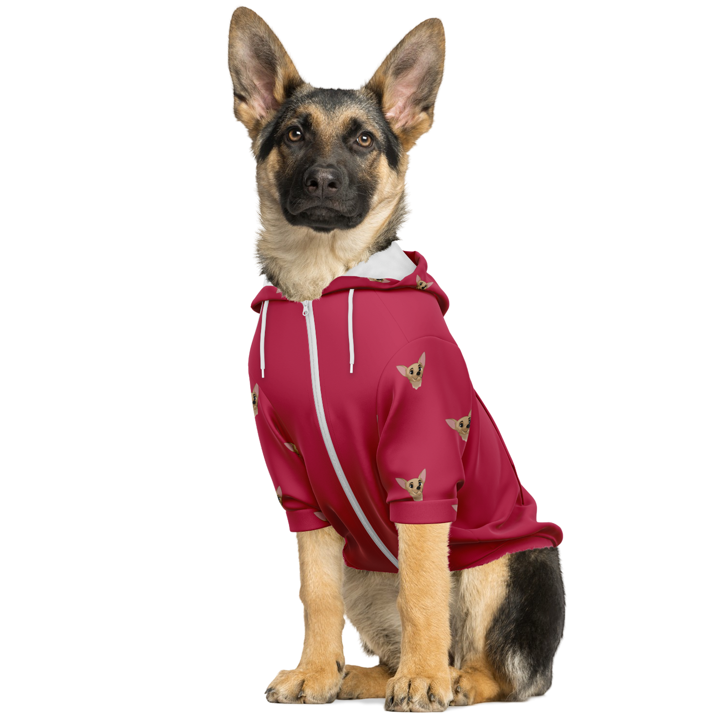 Viva Magenta Dog Zip-Up Hoodie