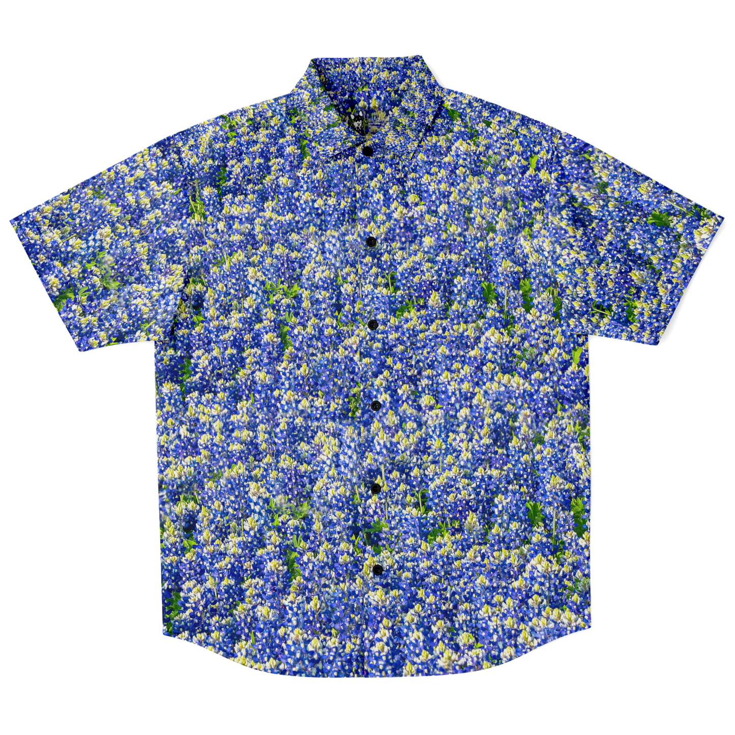 Texas Bluebonnets Short Sleeve Button Down Shirt
