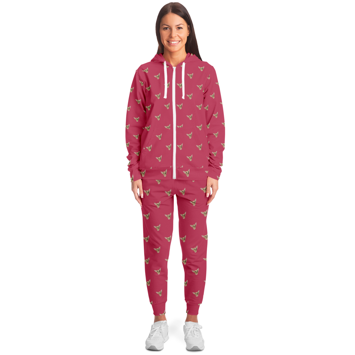 Viva Magenta Fashion Zip Hoodie & Jogger