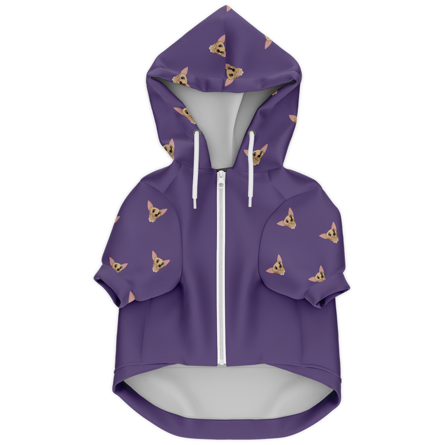 Purple Keep Calm Dog Zip-Up Hoodie