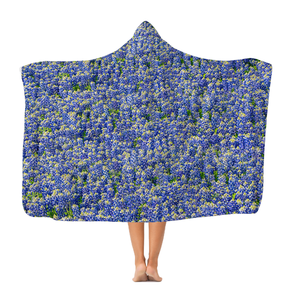 Texas Bluebonnets Premium Adult Hooded Blanket