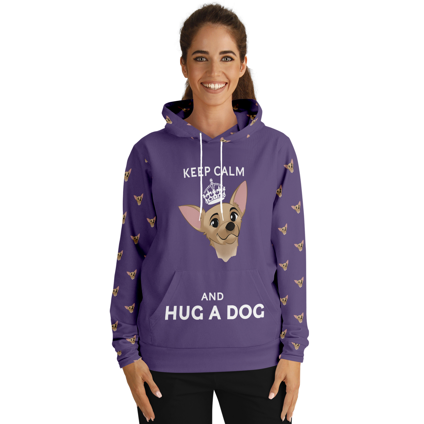 Purple Matching Hoodies - Keep Calm & Hug a Dog