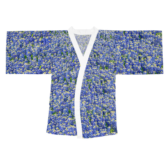 Field of Texas Bluebonnets Long Sleeve Kimono Robe (AOP)