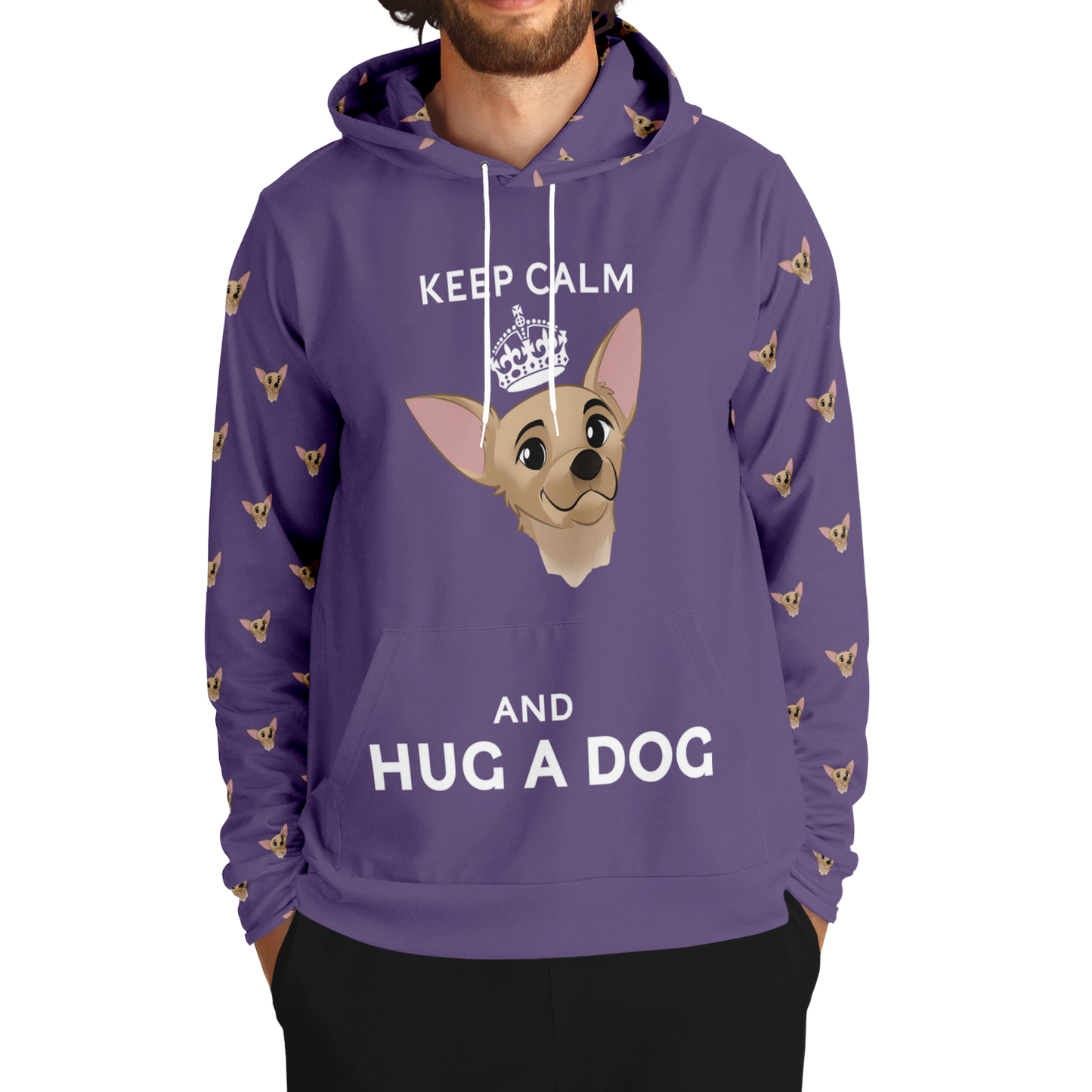 Purple Matching Hoodies - Keep Calm & Hug a Dog