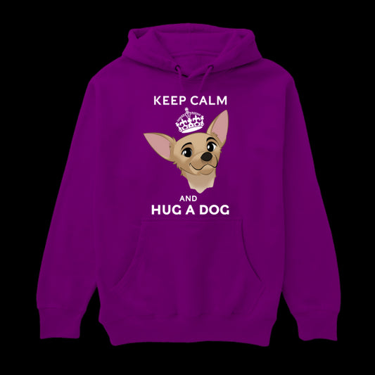 Keep Calm & Hug a Dog" Unisex Cozy Hoodie Sweatshirt