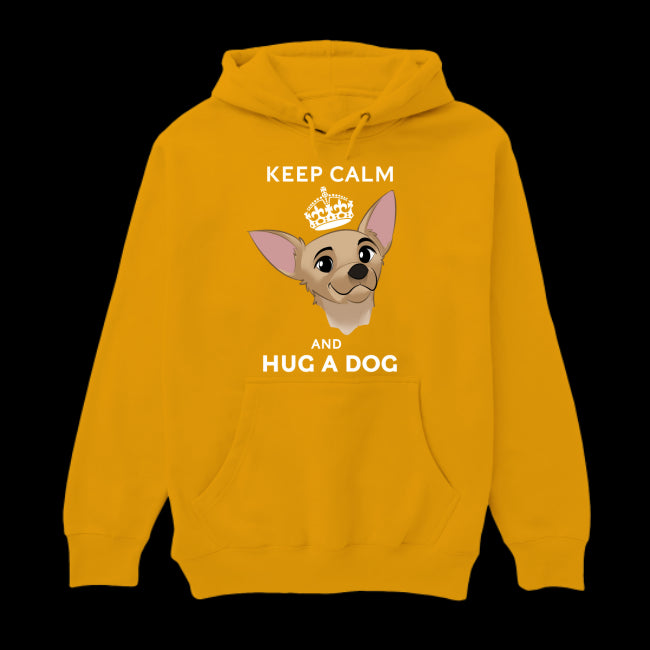 Keep Calm & Hug a Dog" Unisex Cozy Hoodie Sweatshirt
