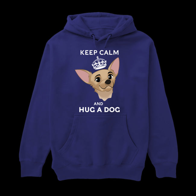 Keep Calm & Hug a Dog" Unisex Cozy Hoodie Sweatshirt