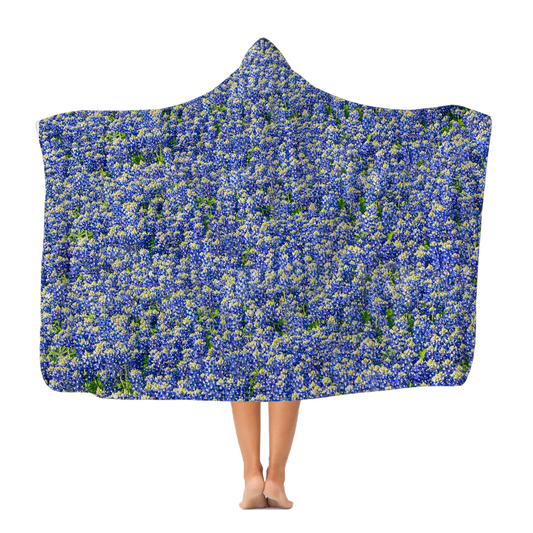 Texas Bluebonnets Premium Adult Hooded Blanket